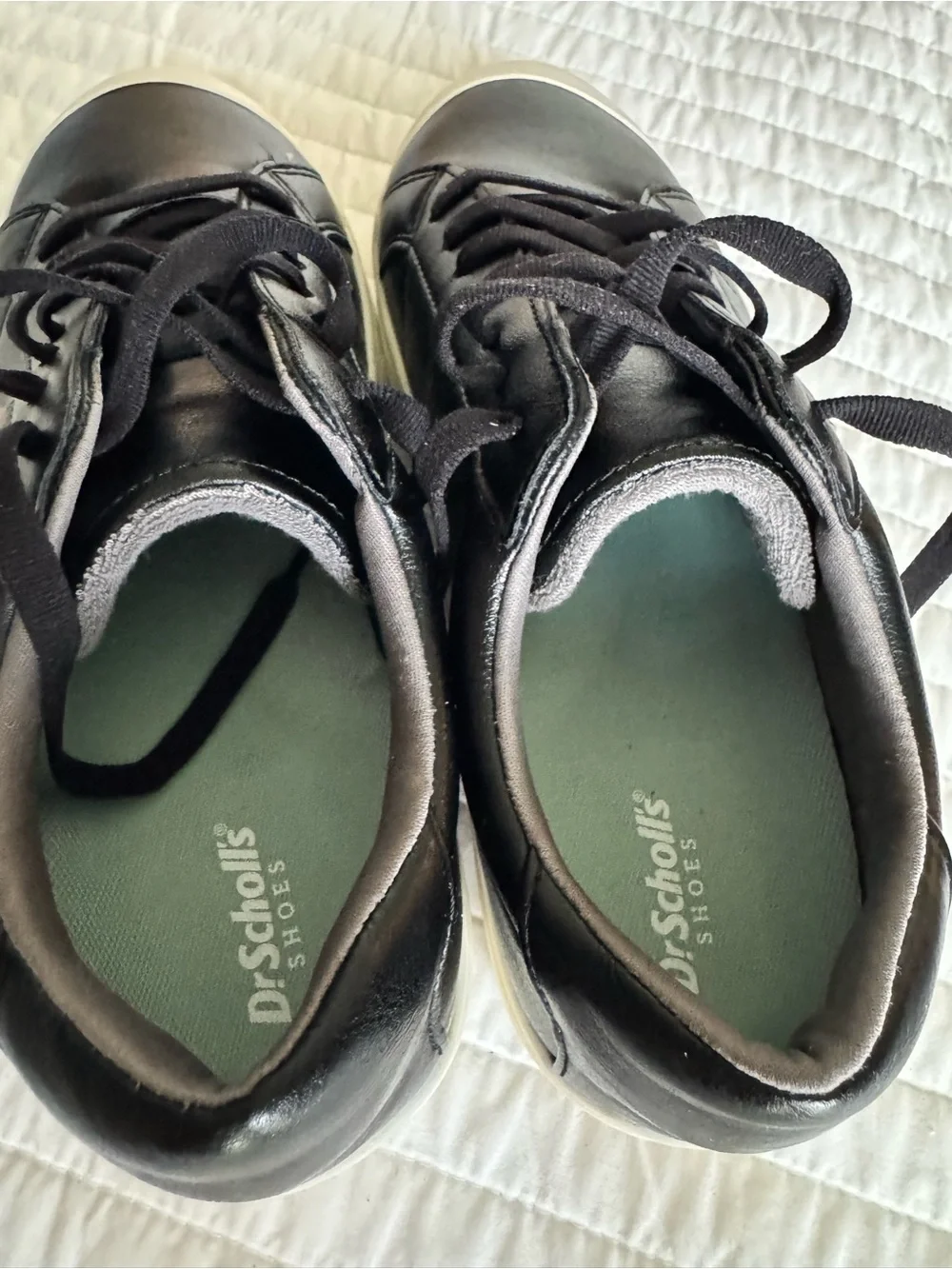 Dr. Scholl’s Time Off Platform Sneakers – Black Leather – Women’s US 11M / EU 42